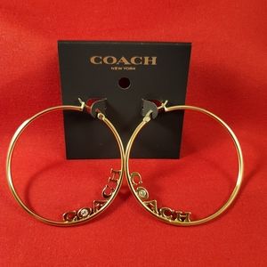 Coach Gold Hoop Earrings  medium size